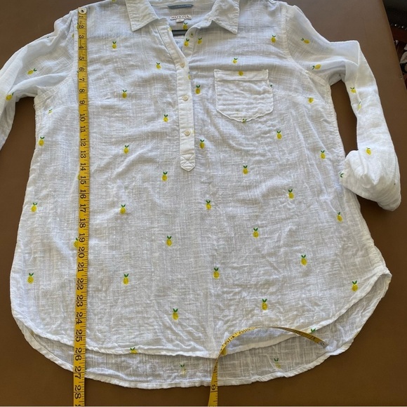 Merona White Pineapple Button Shirt Size XL - Picture 13 of 14